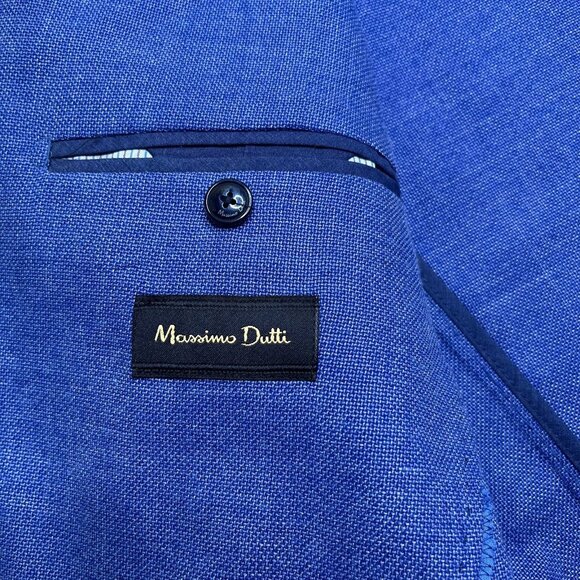 Mossimo Dutti Mens Blue Long Sleeve Two Button Style Pant Suit Blazer Size 40 - Picture 6 of 15